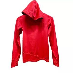 Under Armour Cold Gear Hoodie Youth Medium Neon Pink Loose Fit Hooded Sweater